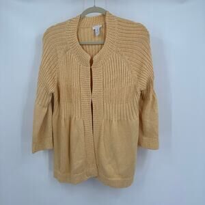 Chicos‎ Womens Knit Cardigan Sweater Size 3 US XL Open Front Boho Lagenlook
